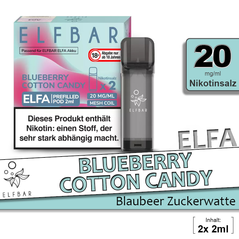Elfa Pods Blueberry Cotton Candy