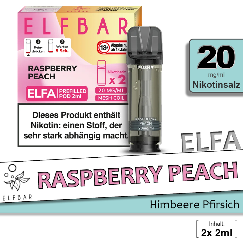 Elfbar Elfa Pods Raspberry Peach