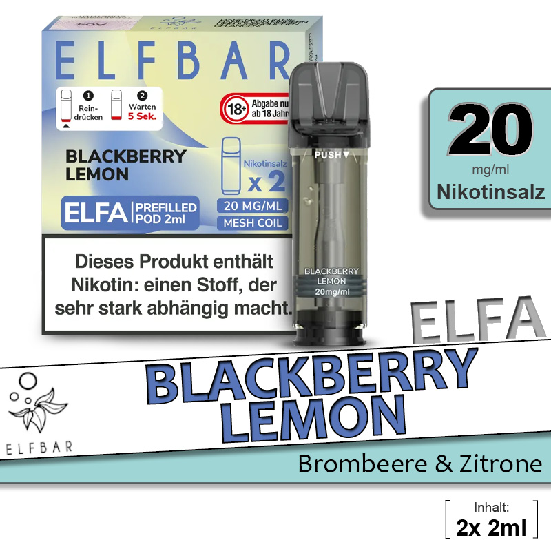 Elfbar Elfa Blackberry Lemon Pods ab 7,99 Elfbar Elfa Blackberry Lemon Pods ab 7,99