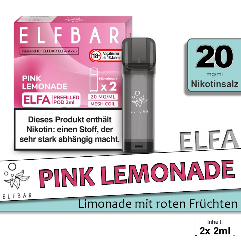 Elfbar Elfa Pink Lemonade Pods ab 7,99 Elfbar Elfa Pink Lemonade Pods ab 7,99