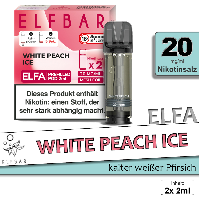 Elfbar Elfa Pods White Peach Ice