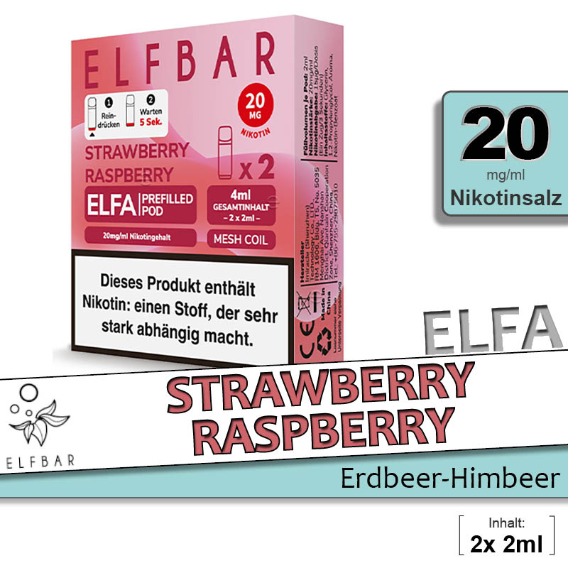 Elfbar Elfa Strawberry Raspberry Pods ab 7,99 Elfbar Elfa Strawberry Raspberry Pods ab 7,99