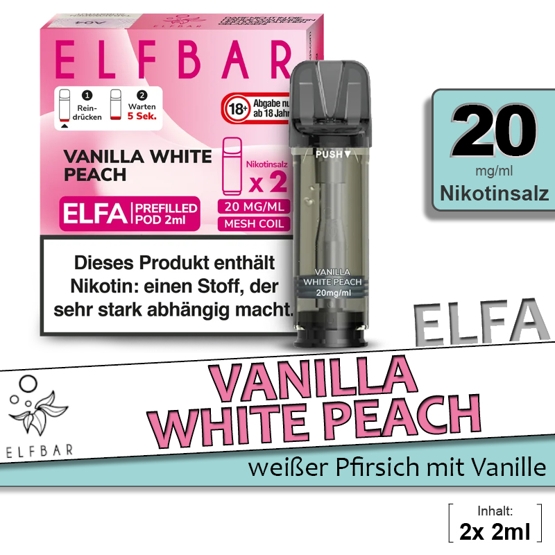 Elfbar Elfa Pods Vanilla White Peach