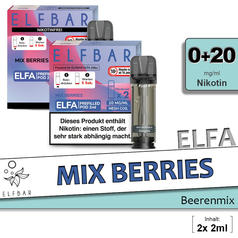 Elfbar Elfa Mix Berries Pods ab 7,99 Elfbar Elfa Mix Berries Pods ab 7,99