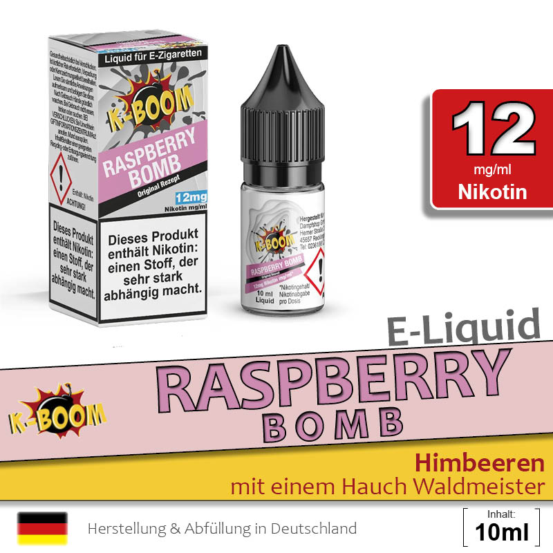 K-Boom Liquid Raspberry Bomb 12mg