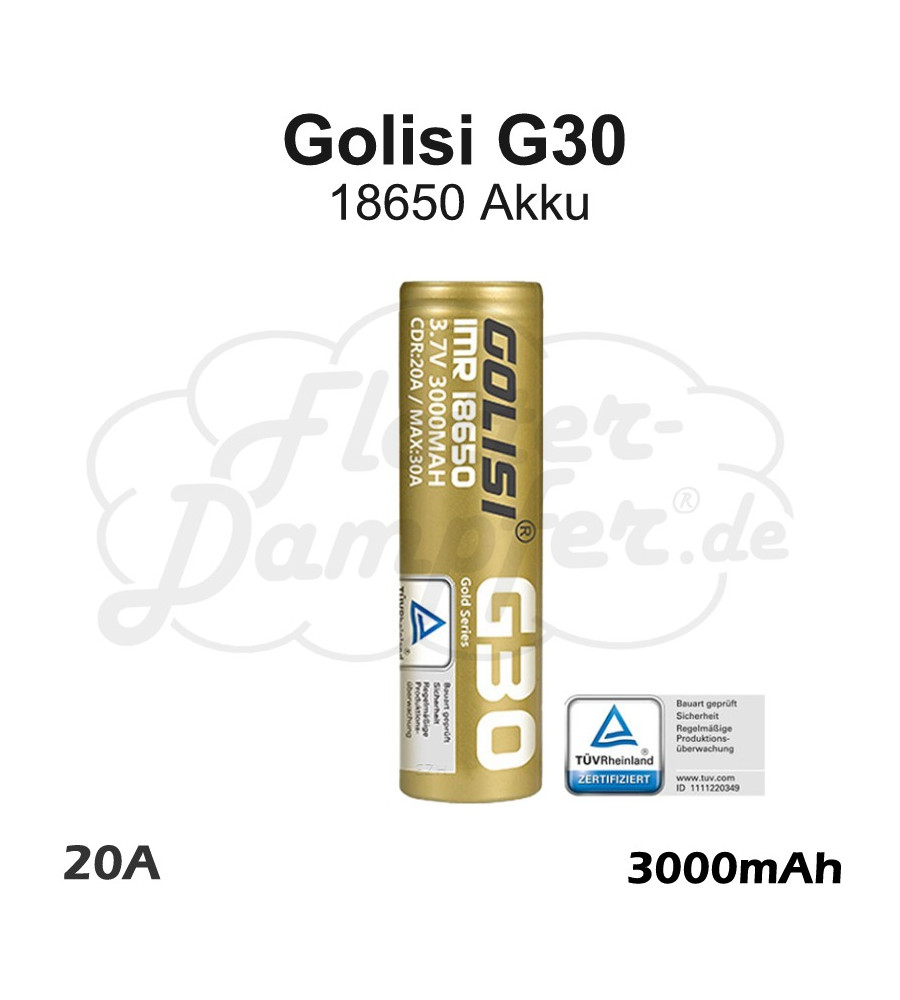 Golisi G30 - 18650er Akku - 3000 mAh - 1er Pack - 18650 Akku