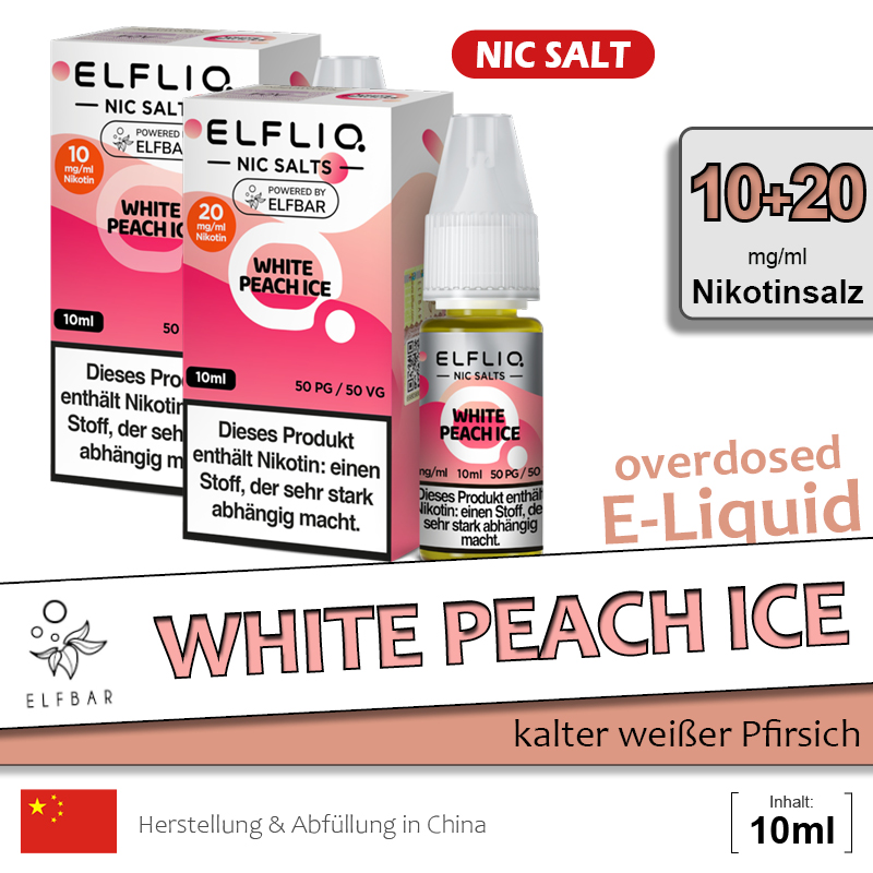 Elfbar Elfliq Liquid White Peach Ice
