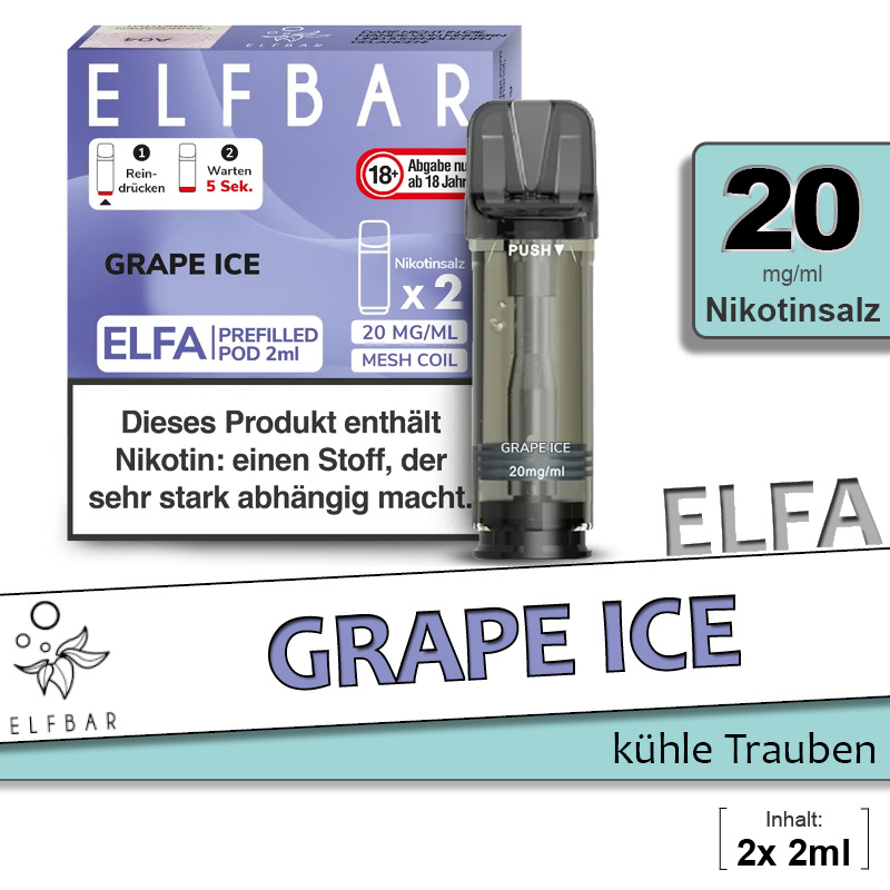 Elfbar Elfa Grape Ice Pods ab 7,99 Elfbar Elfa Grape Ice Pods ab 7,99