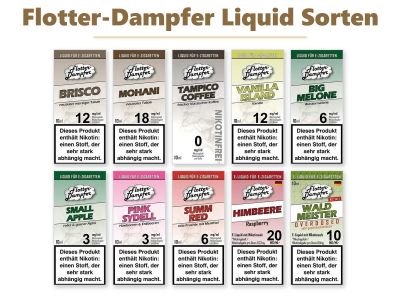 Flotter-Dampfer Liquid Sorten – aktuelle Sorten im Überblick